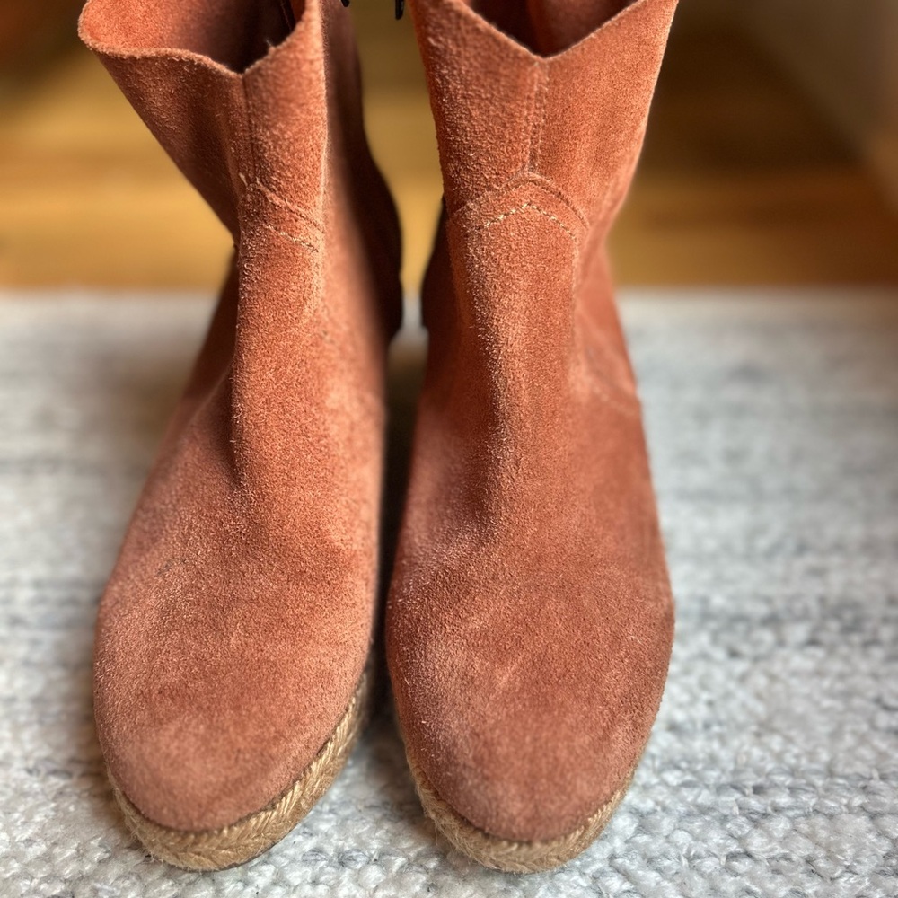Anthropologie Holding Horses Mamba Women’s Suede Ankle Wedge Boots - Picture 9 of 14
